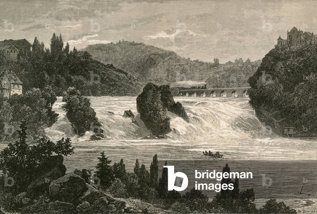 Falls of the Rhine at Schaffhausen (engraving)
