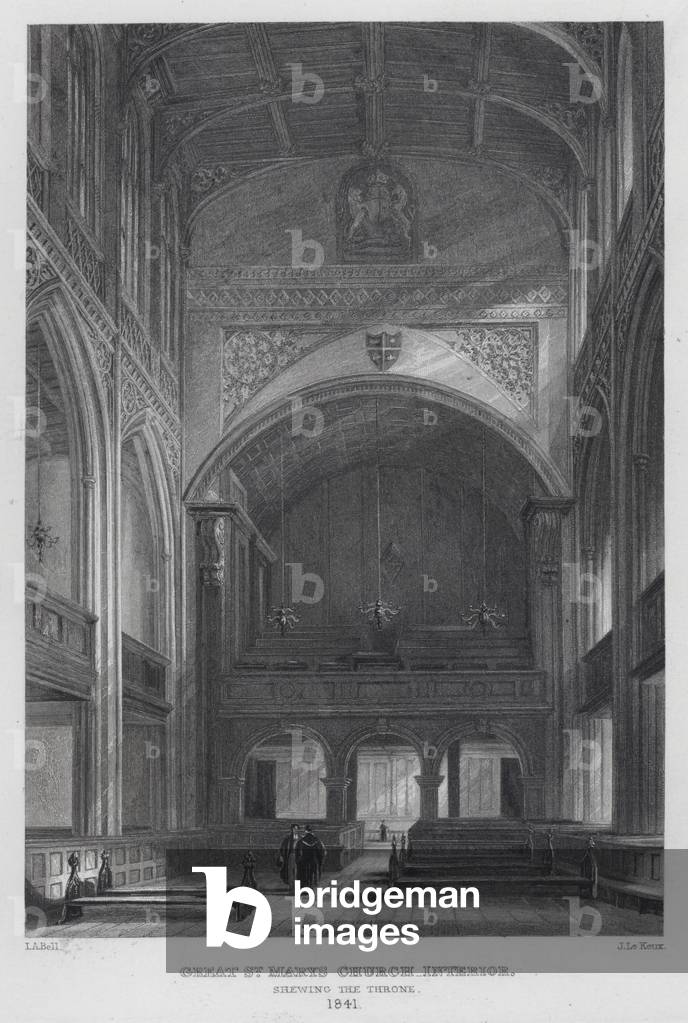 Great St Mary's Church, Interior, shewing the Throne, 1841 (engraving)