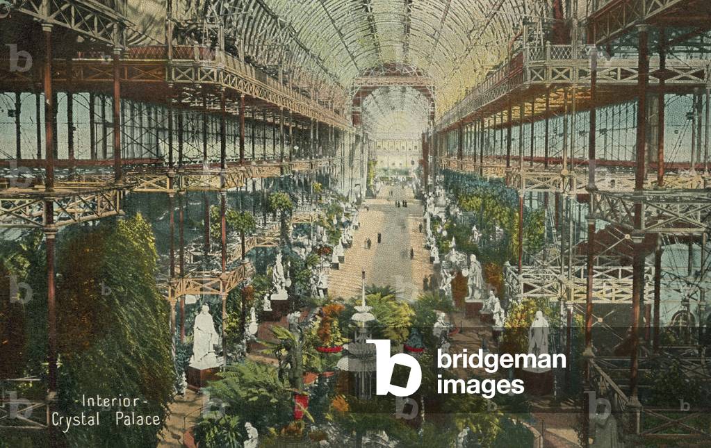 Crystal Palace, Interior, London (coloured photo)