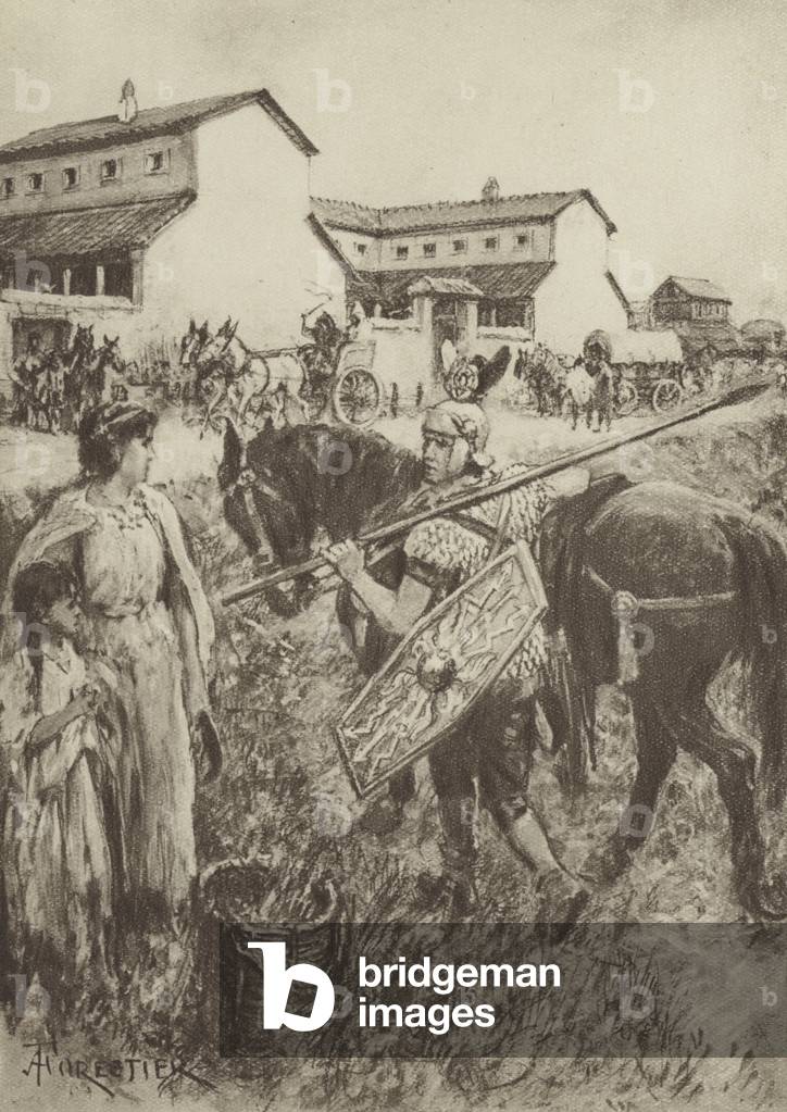 At a Post-House (litho)