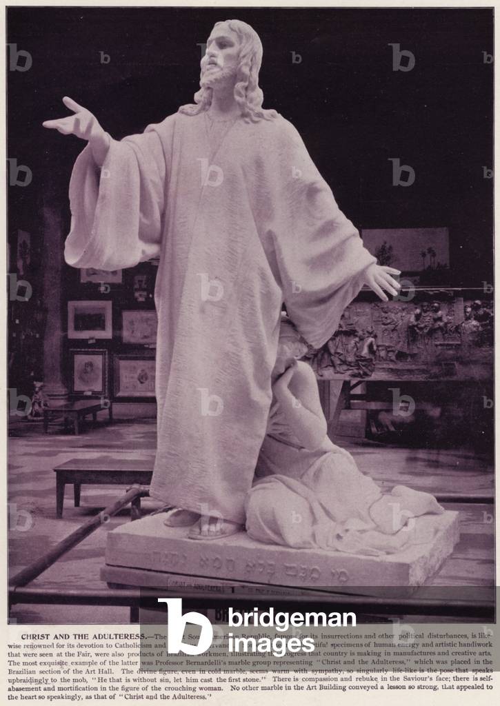 Chicago World's Fair, 1893: Christ and the Adulteress (b/w photo)
