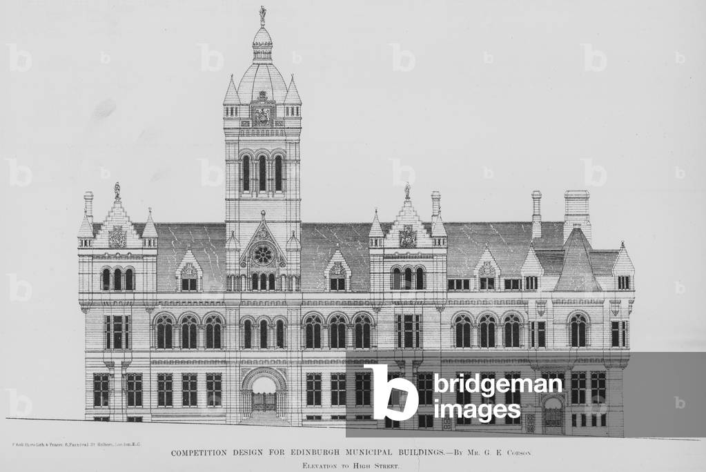 Competiton Design for Edinburgh Municipal Buildings (engraving)