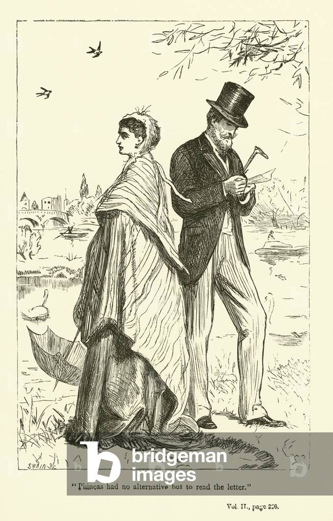 Illustration for Phineas Finn by Anthony Trollope (engraving)
