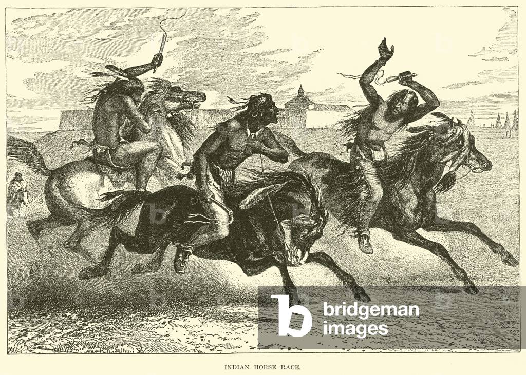 Indian Horse race (engraving)