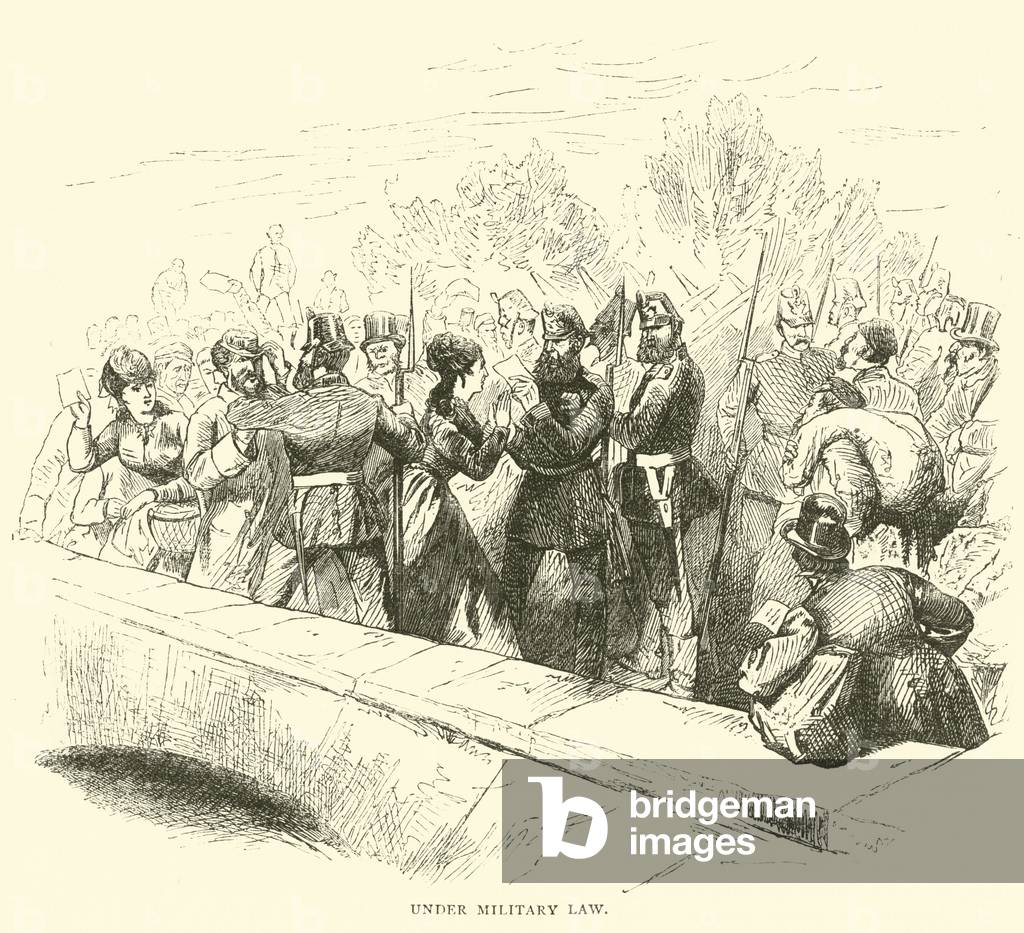 Under Military Law, March 1871 (engraving)