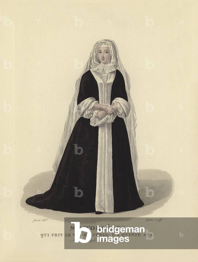 Louise Adelaide of Orleans, French princess (coloured engraving)