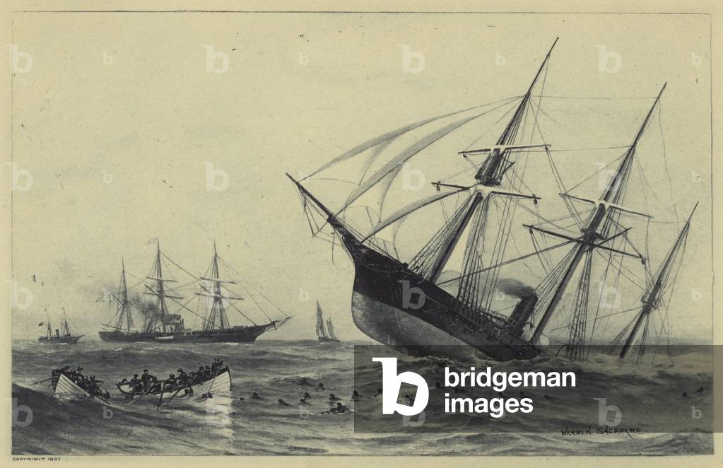 Sinking of the Alabama (litho)