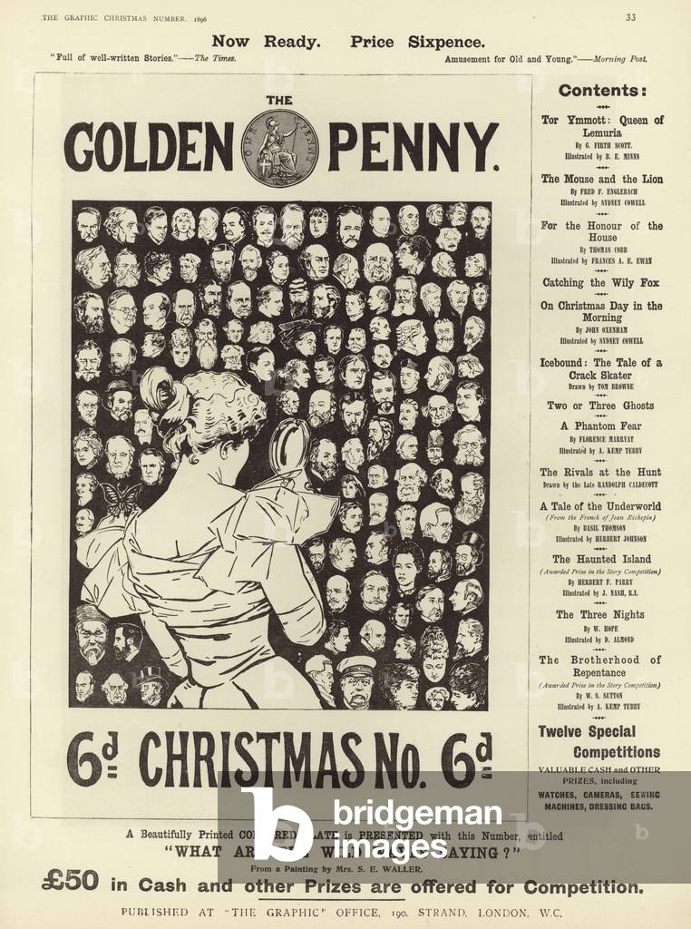 Advertisement for The Golden Penny Christmas Number (engraving)