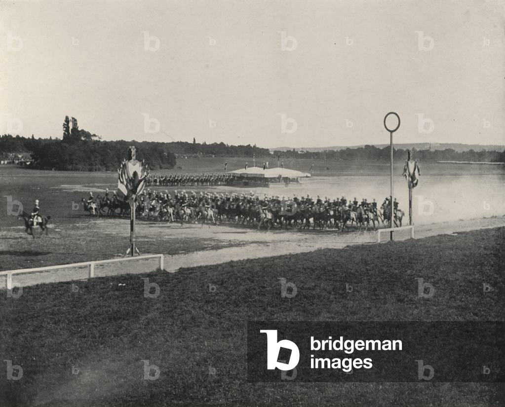 Cavalry Manoeuvre on the Longchamps (b/w photo)