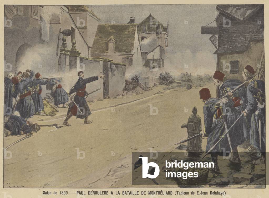 Paul Deroulede at the Battle of Montbeliard (colour litho)