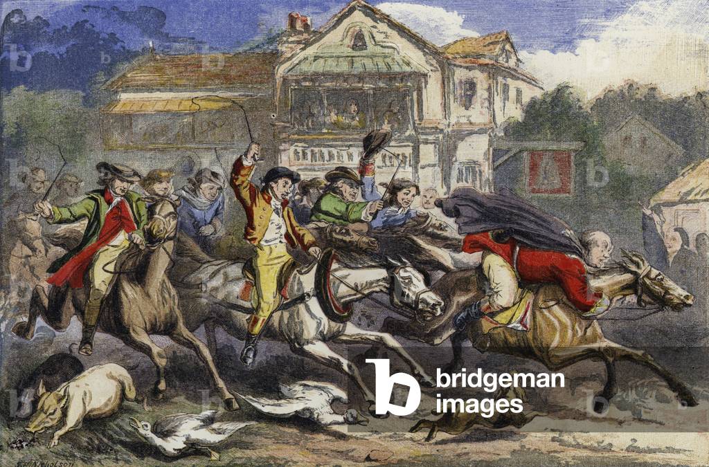 John Gilpin's Famous Ride (colour litho)