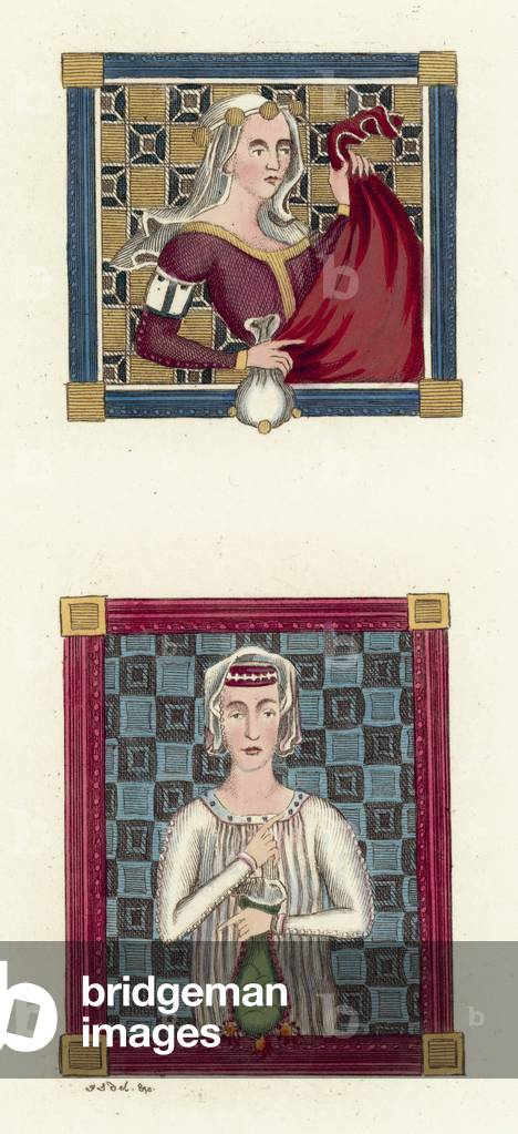 Constance Queen Of Castille (coloured engraving)