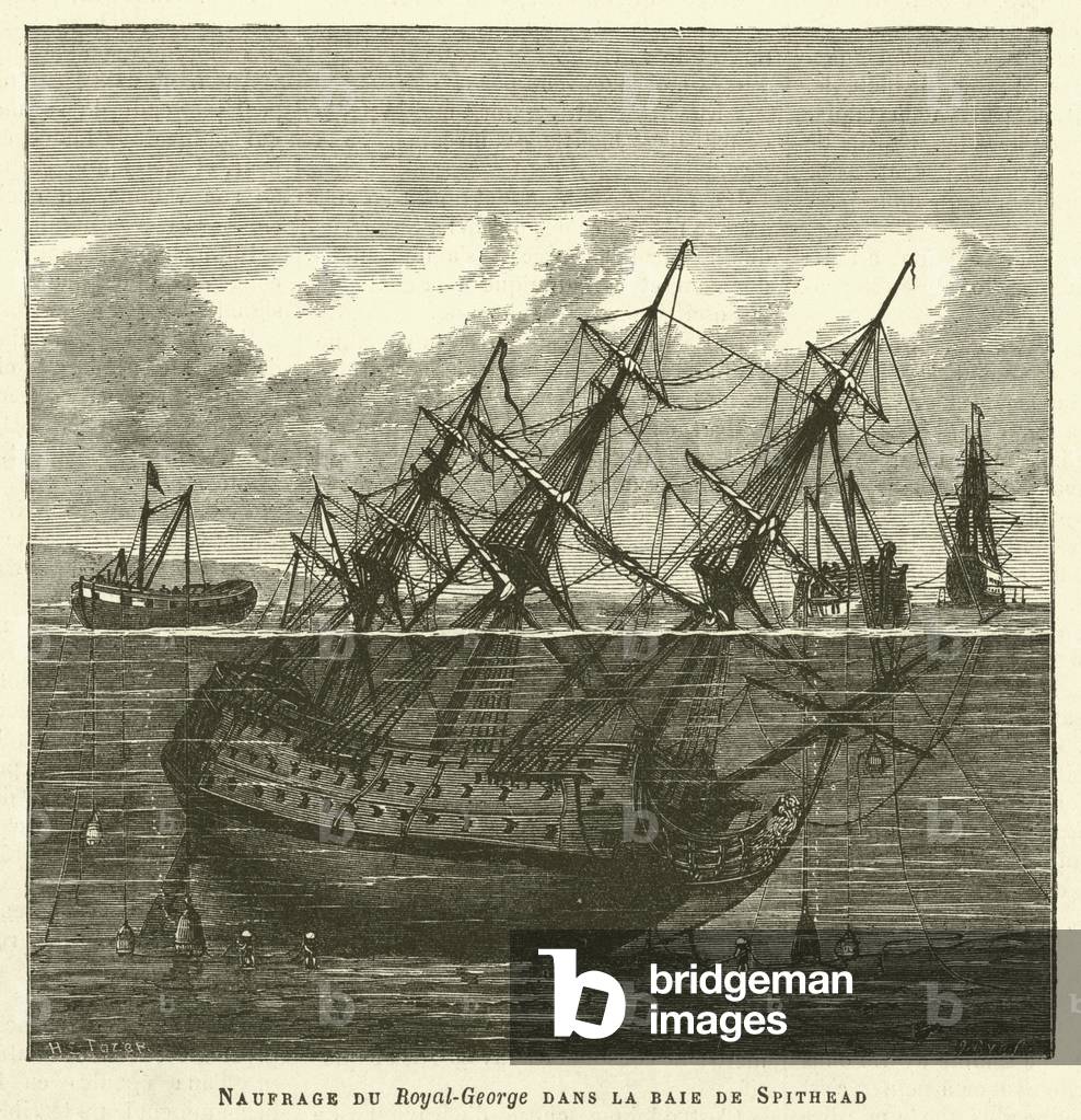 Naufrage Du Royal-George Dans La Baie De Spithead (engraving)