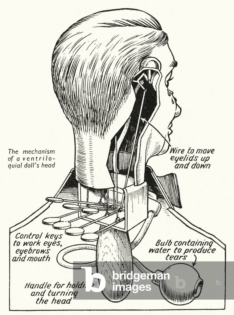 Ventriloquial dolls head (litho)