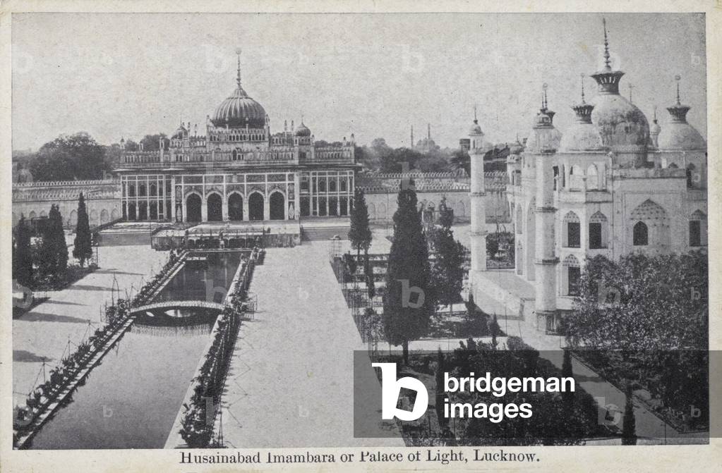 Husainabad Imambara (Palace of Lights), Lucknow, India (b/w photo)