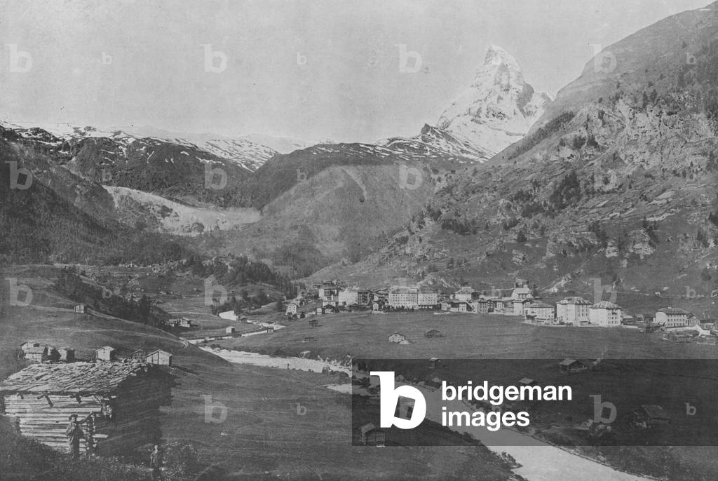 Zermatt et le Mont-Cervin (b/w photo)