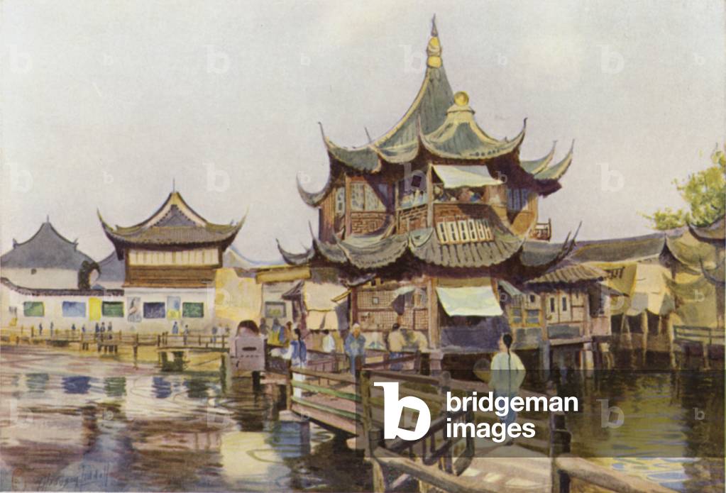 Shanghai, Native City (colour litho)