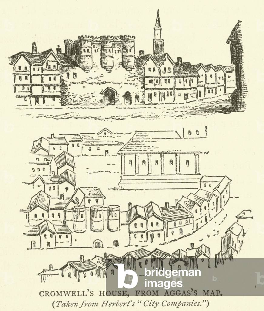 Cromwell's House, from Aggas's map, taken from Herbert's 