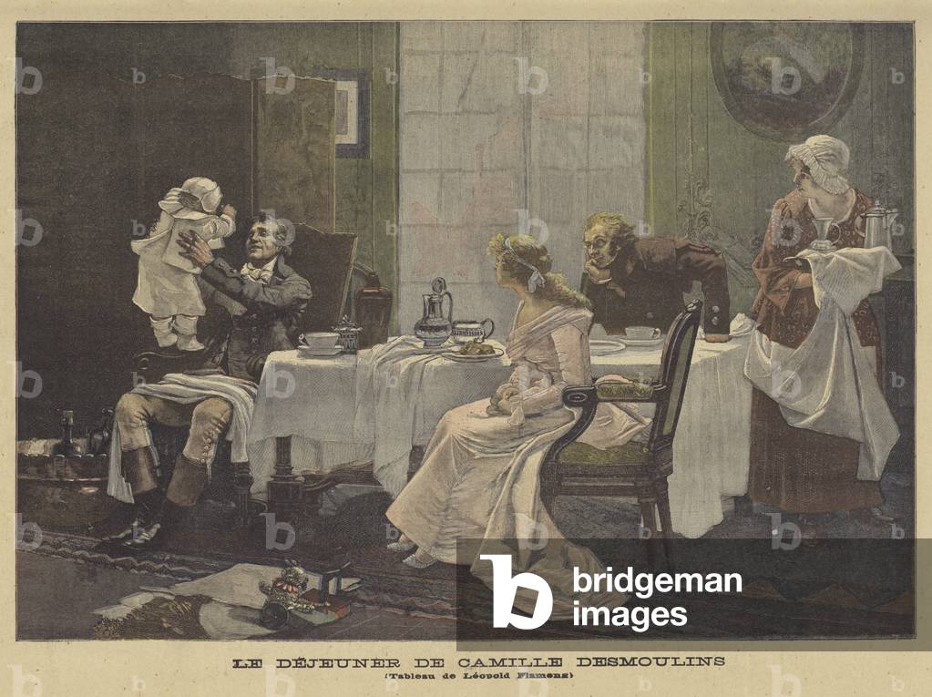 The Luncheon of Camille Desmoulins (colour litho)