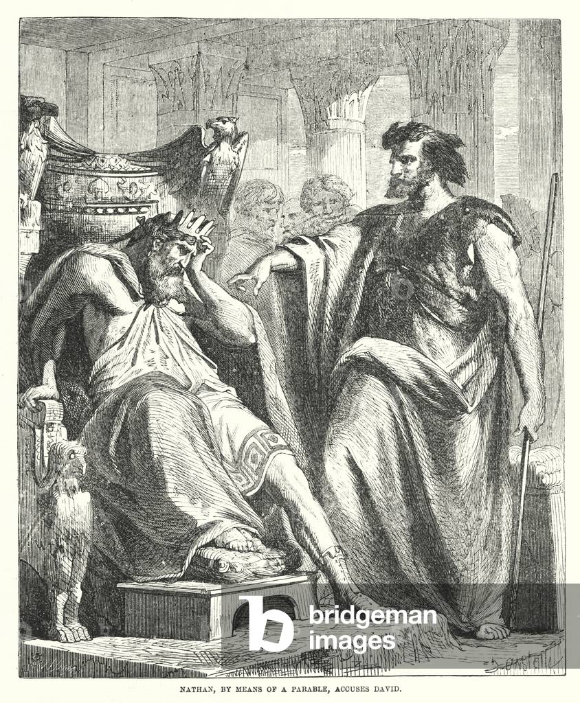 Nathan, by Means of a Parable, accuses David (engraving)