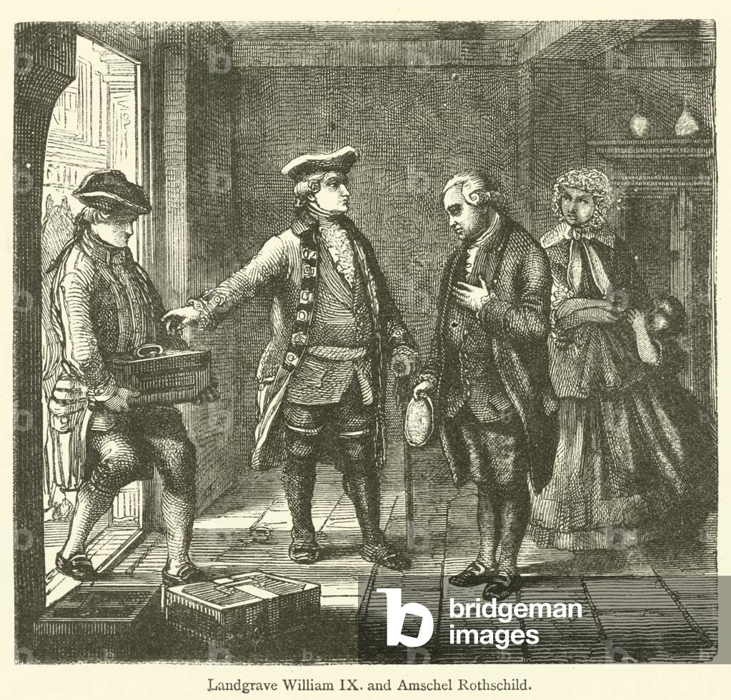 Landgrave William IX and Amschel Rothschild (engraving)