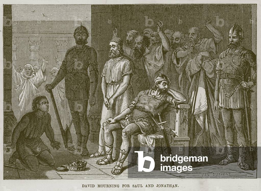 David mourning for Saul and Jonathan, 1880 (lithograph)