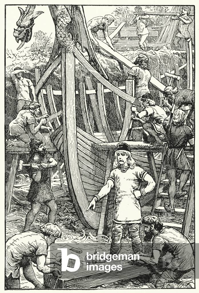 Building King Alfred's navy (litho)