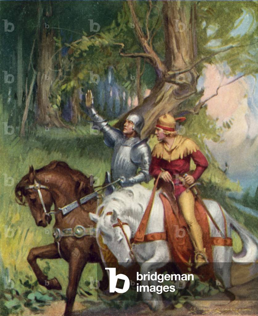 Illustration for Quentin Durward by Sir Walter Scott (colour litho)