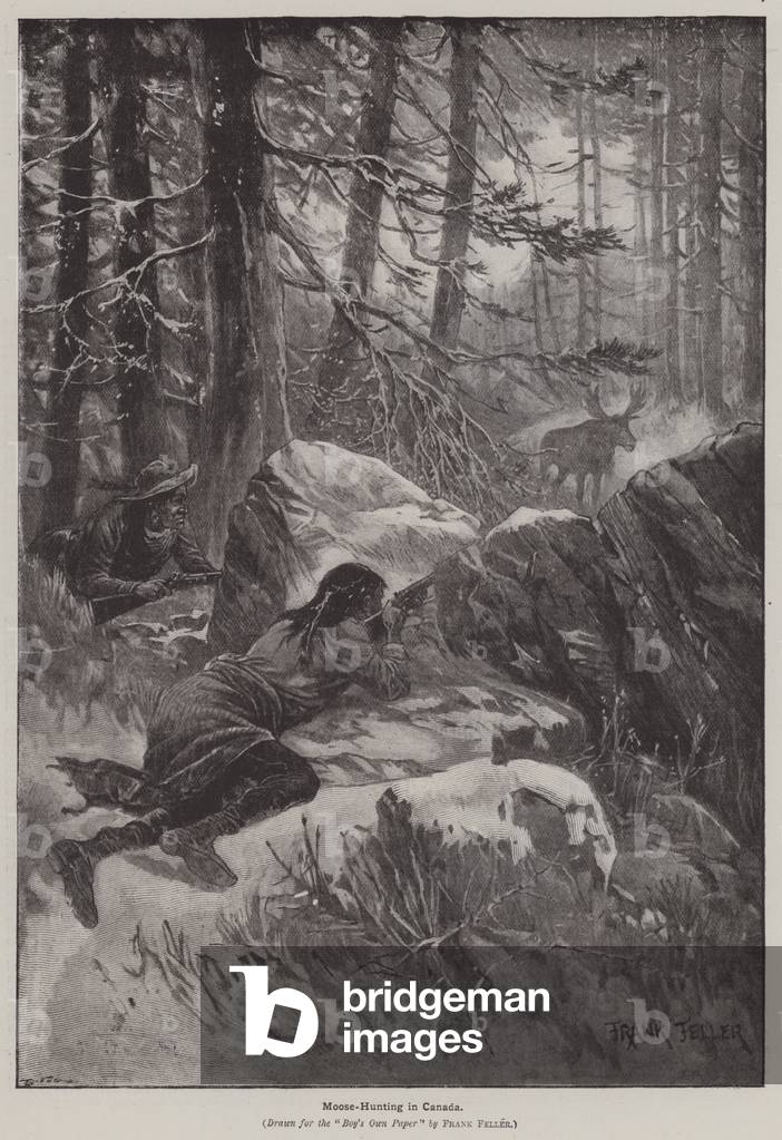 Moose Hunting in Canada (engraving)