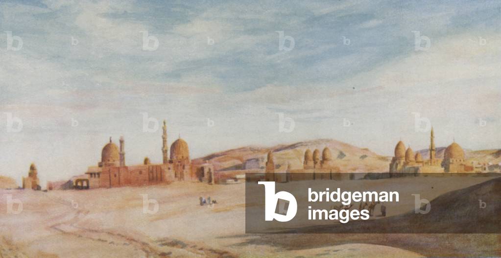 Tombs of the Caliphs (colour litho)