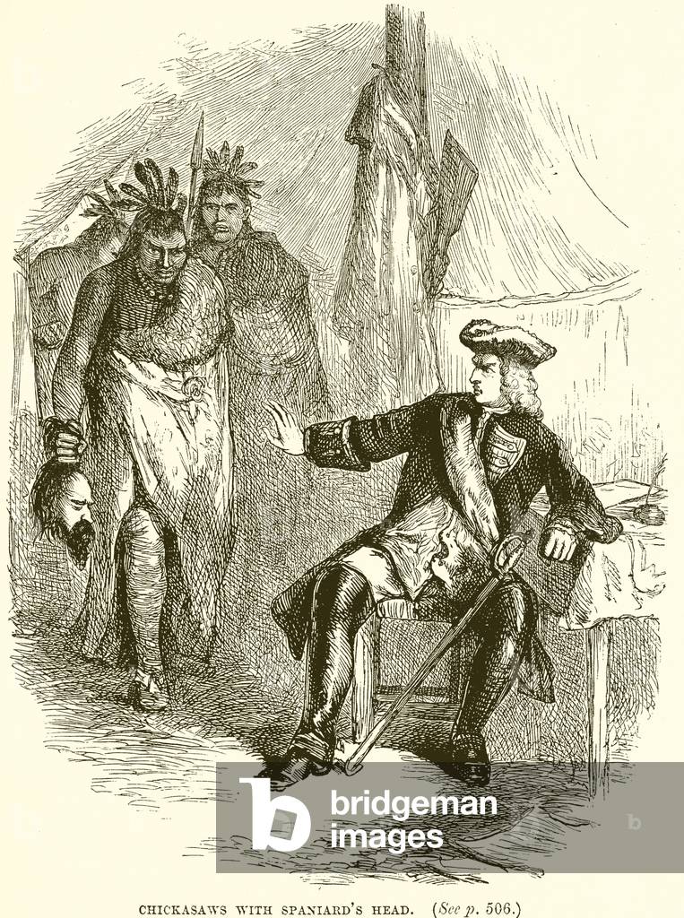 Chickasaws with Spaniard's Head (engraving)