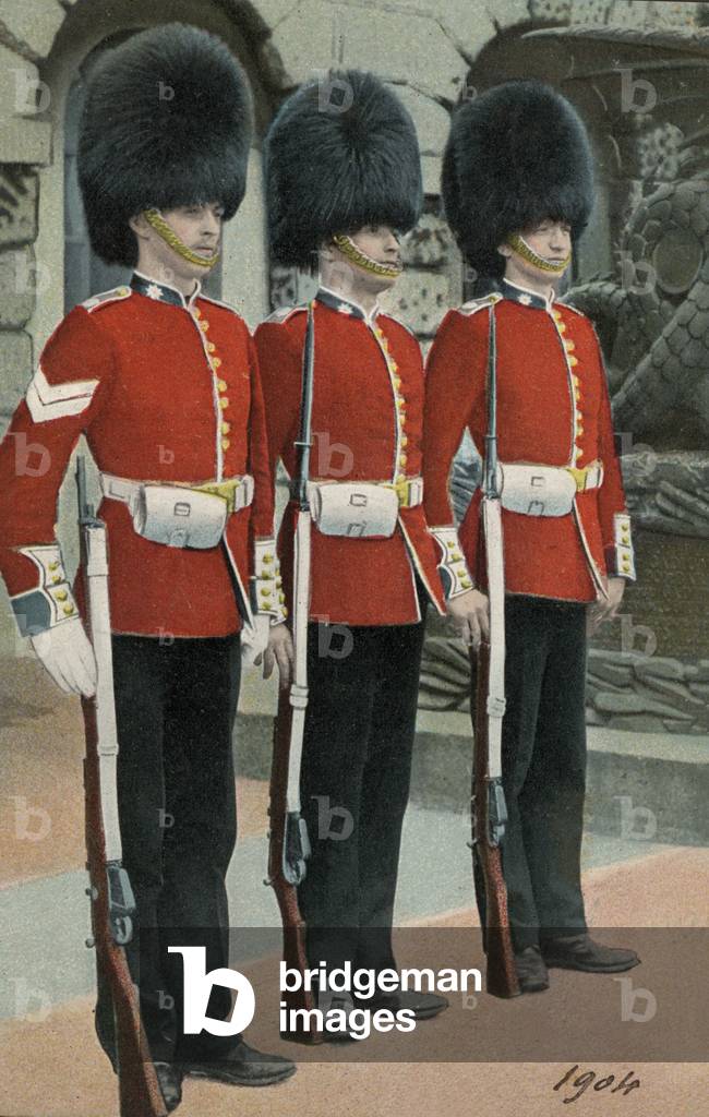 Three British guardsmen (coloured photo)