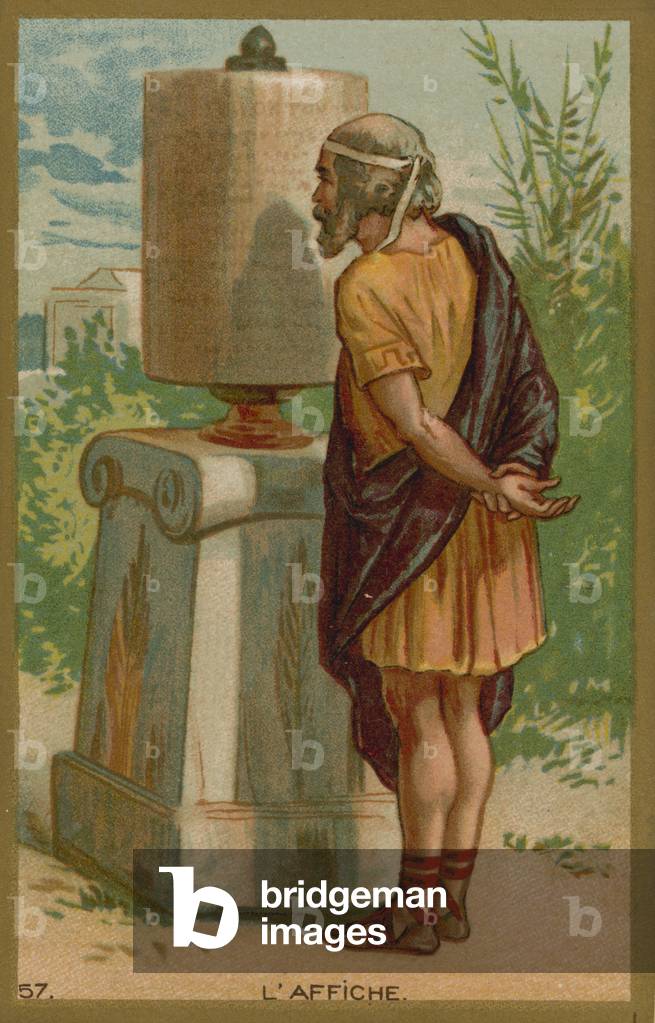 Trade card with an image of The Poster (chromolitho)