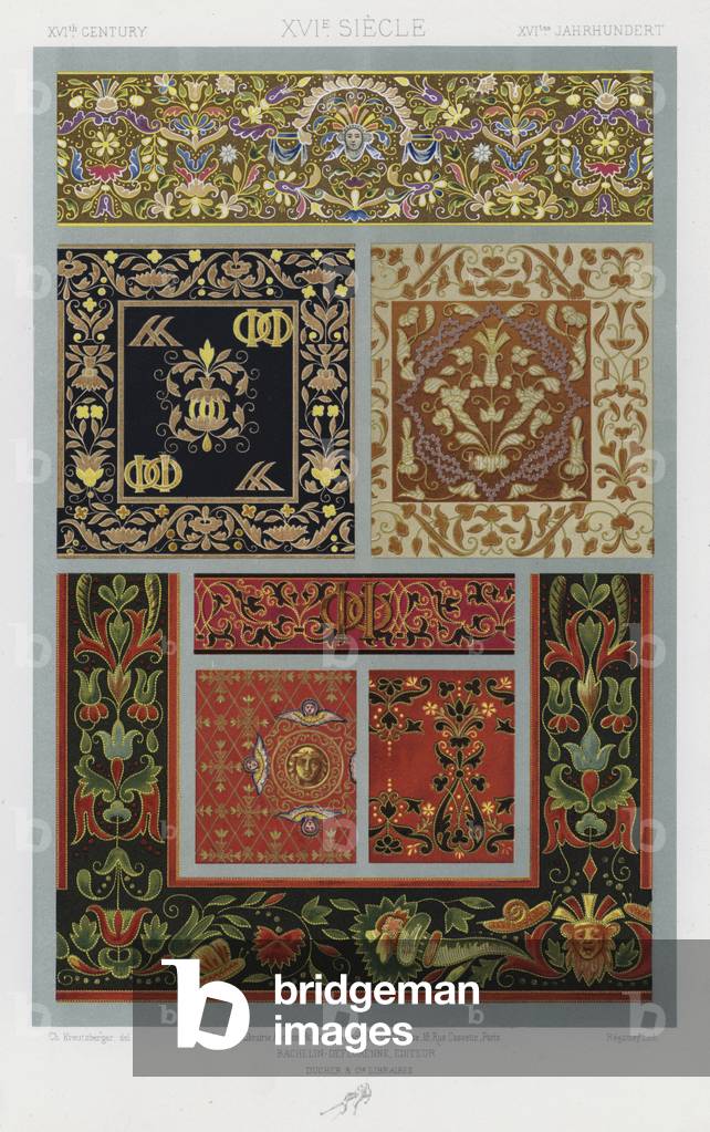 L'Ornement Des Tissus: XVIth Century, XVIe Siecle, XVItes Jahrhunder (colour litho)