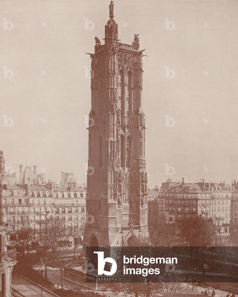 Paris: The Tour Saint Jacques, St James (b/w photo)