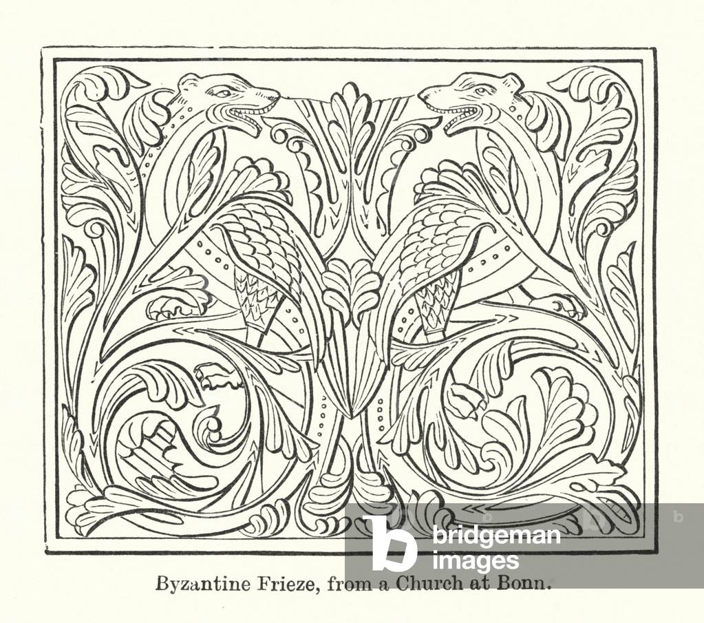 Byzantine Frieze, from a Church at Bonn (engraving)