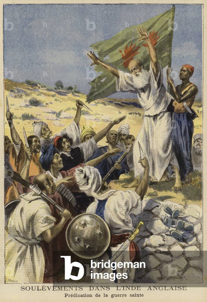 Uprisings in India, 1897 (colour litho)