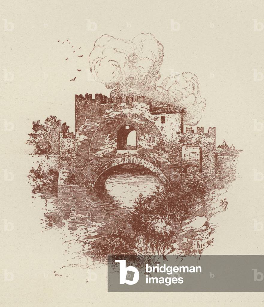 Roma, Ponte Nomentano (litho)