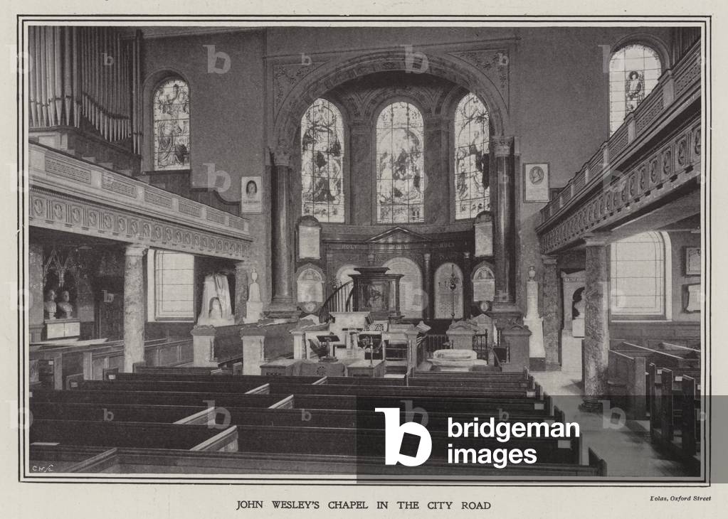 John Wesley's Chapel in the City Road, London (b/w photo)