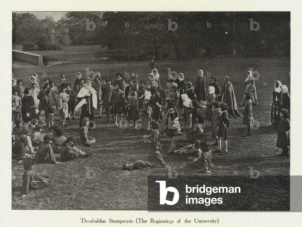 Oxford Historical Pageant, 1907: Theobaldus Stampensis, The Beginnings of the University (b/w photo)