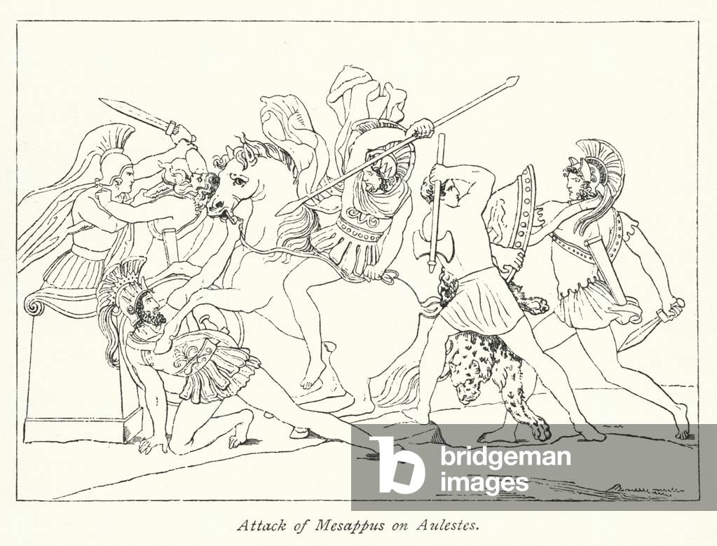 Attack of Mesappus on Aulestes (litho)