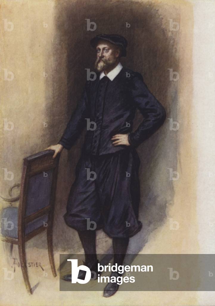 The Concierge of the Musee Plantin-Moretus, Antwerp (colour litho)