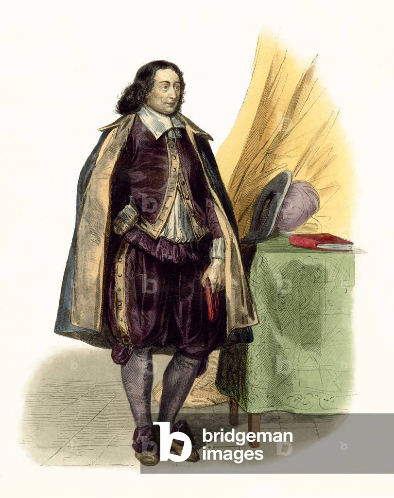 Blaise Pascal (coloured engraving)