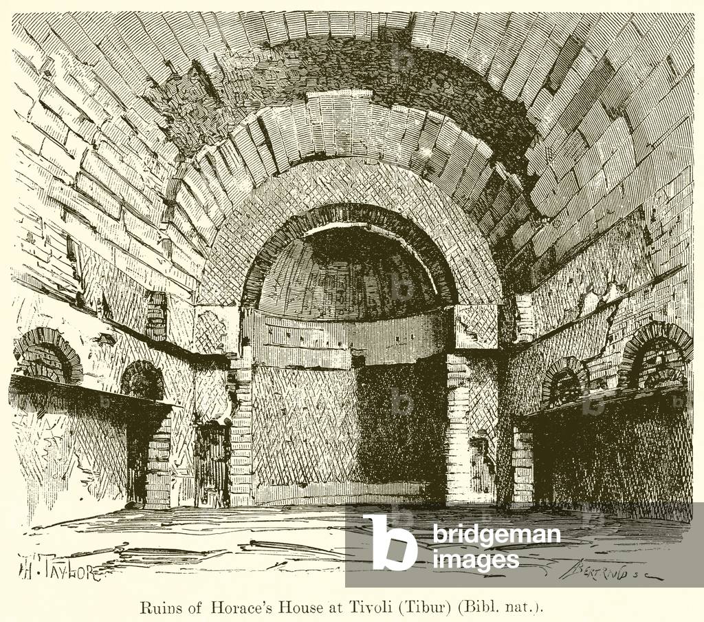 Ruins of Horace's House at Tivoli (Tibur) (Bibl. nat.) (engraving)