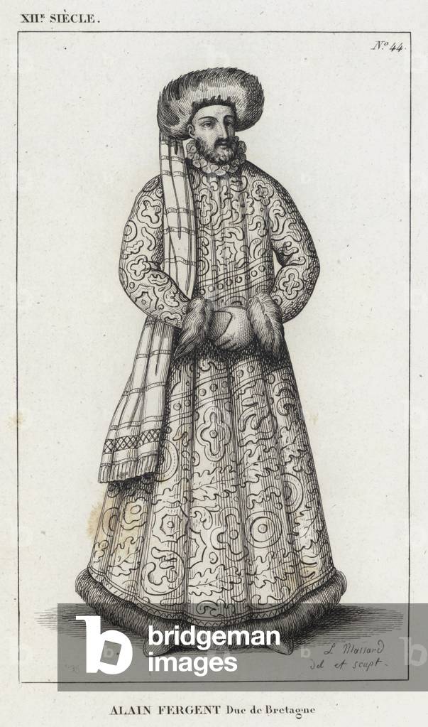 XII Siecle, Alain Fergent, Duc de Bretagne (engraving)