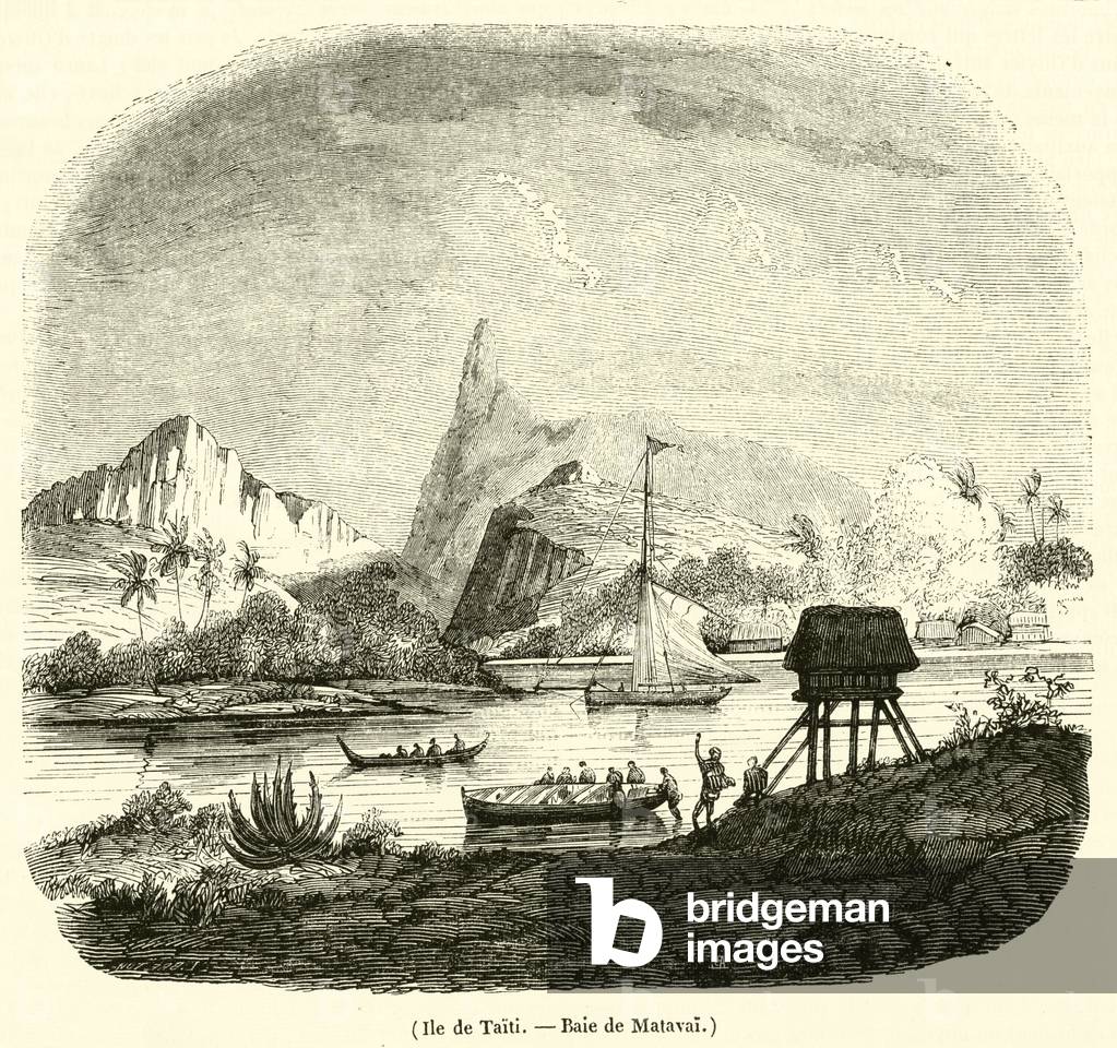 Ile de Taiti, Baie de Matavai (engraving)