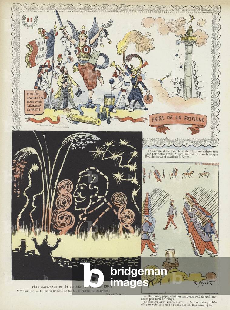 Bastille Day. Illustration for Le Rire (colour litho)