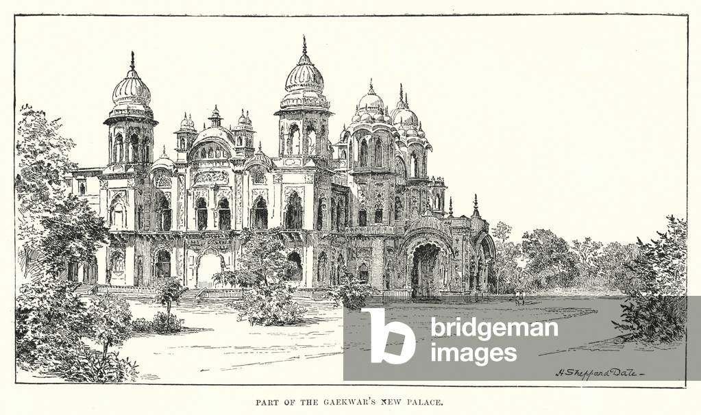 India: Part of the Gaekwar's New Palace (engraving)