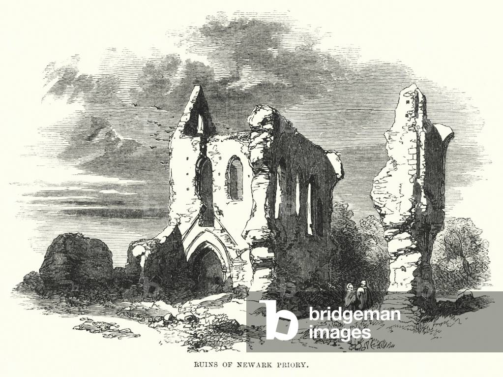 Ruins of Newark Priory (engraving)