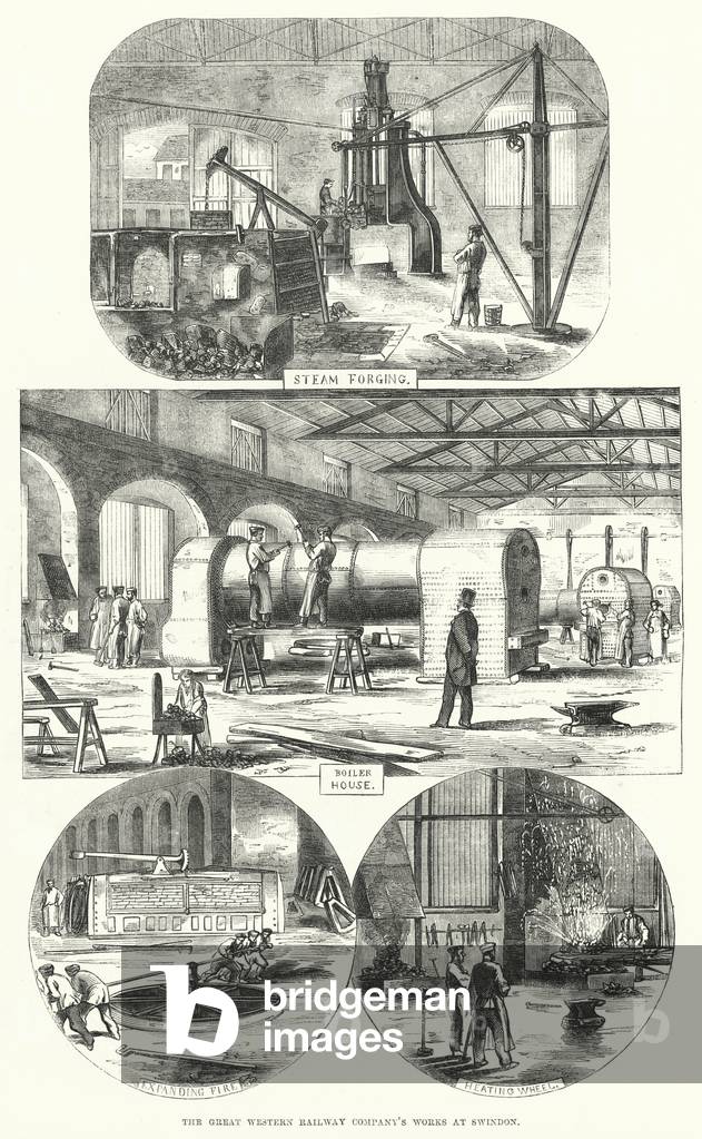 The Great Western Railway Company's works at Swindon (engraving)
